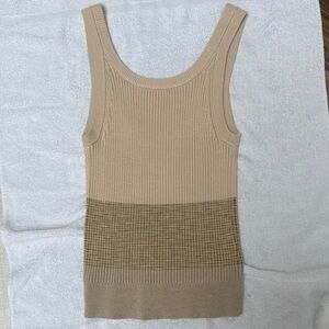 Anthropologie Sleeveless  Rib Knit Tank Top - Beige